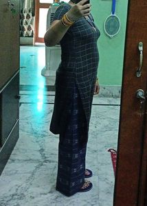 Grey Plaid Kurti Set