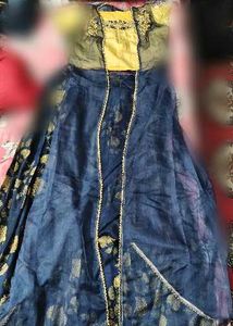 Designer skirt and blouse set with attached shrug