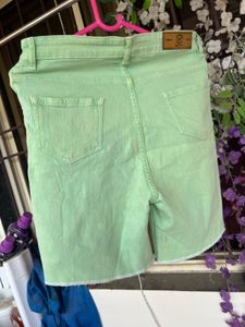 Ruti Green Denim Shorts