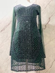Bottle Green Heavy Cocktail Dress