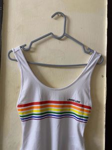 Rainbow Stripe Bodysuit Size S Fits Bust32-34
