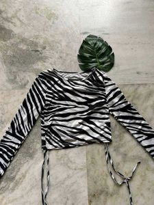 Zebra Print Long Sleeve Top
