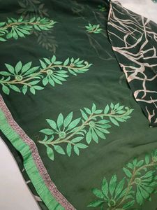 Green Embroidered Saree