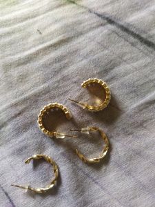 Combo Gold Colour Hoop Earrings
