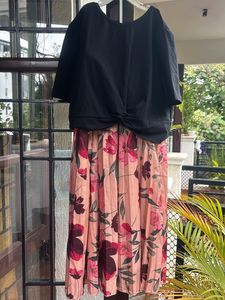 Beautiful Floral Skirt and Crop Top Set