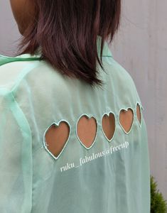 Mint Green Women Shirt With Cute Back Design
