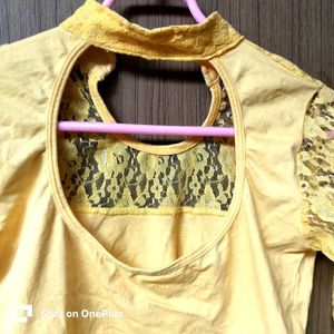 New Yellow Lace Detail Blouse