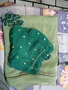 Elegant Green Floral Saree