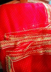 2 Red Colored Mata Chunri/Dupatta/Stall