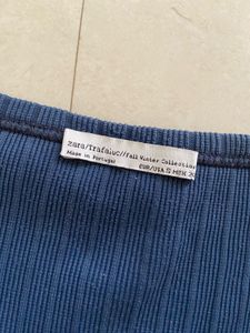 ZARA Blue Ribbed Tee