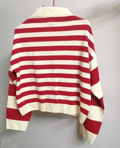 Mast &amp; Harbour Red Striped Acrylic Pullover