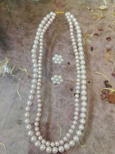 Vintage Faux Pearl Necklace & Earring Set