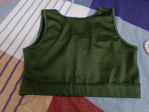 Olive Colour Designer Workout Bra By Clovia