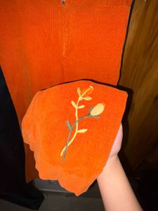 Vintage Orange Corduroy Flared Pants