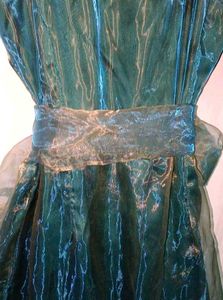 Enchanted Teal &amp; Gold Embroidered Fantasy Gown