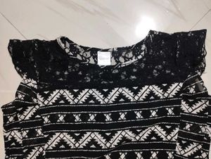 Patterned Black Top