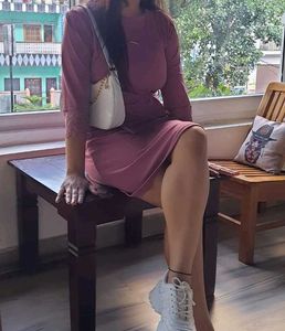 Purple Midi Dress - Casual Style
