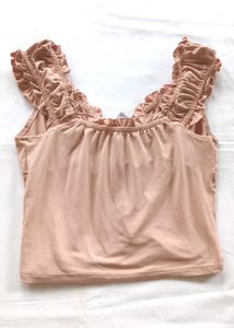 Ruffled Tie-Front Top
