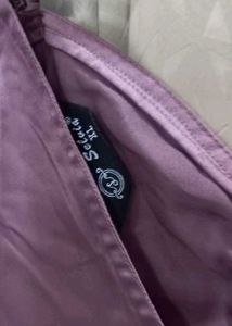 Purple Satin Ruched Top For Party Wear