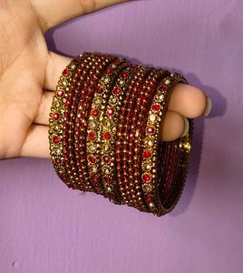 Golden-Maroon Bangles