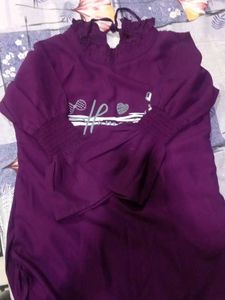 Purple Graphic Print Top(Xl)