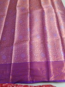 Pink &amp; Purple Tissue silk Saree