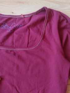 Burgundy Long Sleeve Top