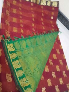 Kancheewaran Cotton Silk With Zari And Buttas