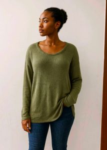 Olive Green Long Sleeve Top