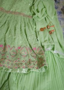 Sarara Set With Duppata &amp; Earring Mang Tika Combo
