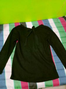 Black Long Sleeve Top with Tie Back