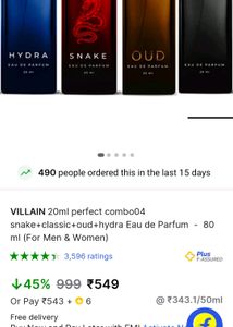 Villain Perfumes Set Of 4 🥵🔥