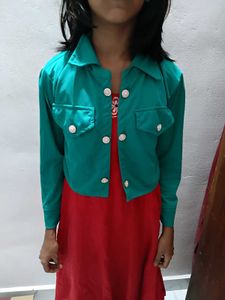 Green Cropped Jacket