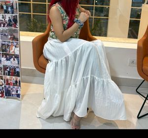 White Tiered Maxi Skirt