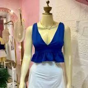V Neck Peplum Top