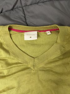 Yellow V-Neck Long Sleeve Sweater