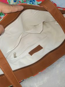 New Avaasa Cyan Flower Print Tote Bag