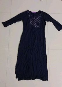 Elegant Navy Blue Embellished Kurta