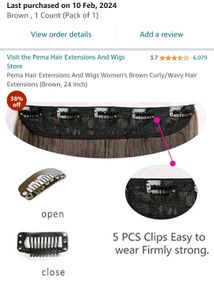 Pema Hair Extensions And Wigs Women&#39;s Brown Curly/