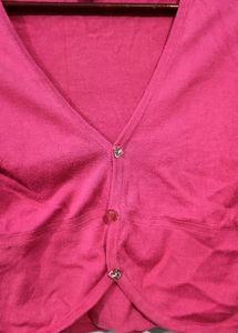 Pink Long Sleeve  Crop Top