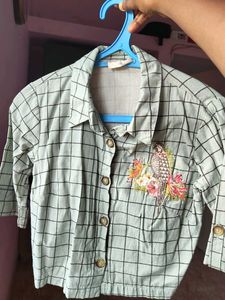 Women Check print Button Down Shirt