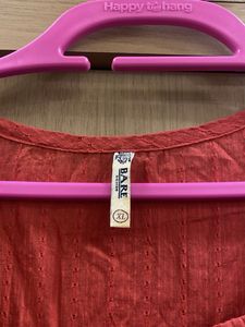 Chic Rust-Colored Eyelet Top