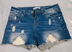 Distressed Denim Shorts