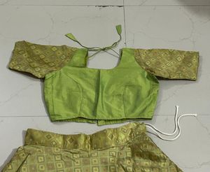 Olive Green Geometric Print Skirt