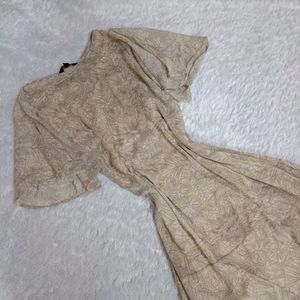 Pastel Beige Color Flory Dress