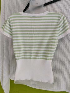 Striped Button-Down Top