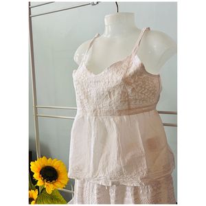 Chikankari Cotton Skirt &amp; Top Set