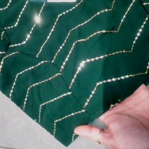 Full Sequence Bottle Green Blouse