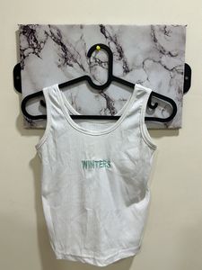 White Tank Crop Top