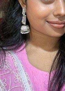 Sparkly Disco Silver Jhumka | One-size |